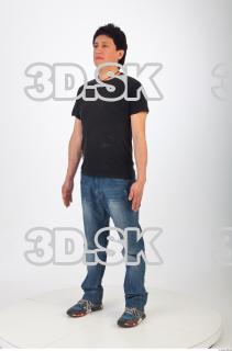 Whole body reference black tshirt blue jeans of Orville 0002